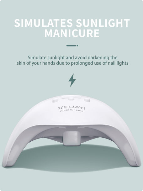 XEIJAYI 1Pc White UV LED Nail Lamp 20 Lamp Beads, Nail Dryer Gel Polish Light, UV Nail Light With 3 Timer Setting LED Dryer