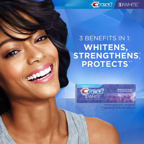 Crest 3D White Whitening Toothpaste Radiant Mint 3.5 Ounce Pack of 2