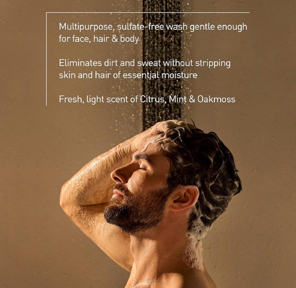 Jack Black Body & Hair Cleanser – Mens Body Wash Mens Shampoo Skin Care Hair Care Body Wash Men Sulfate–FreeAll Over Wash - Citrus Mint & Oakmoss