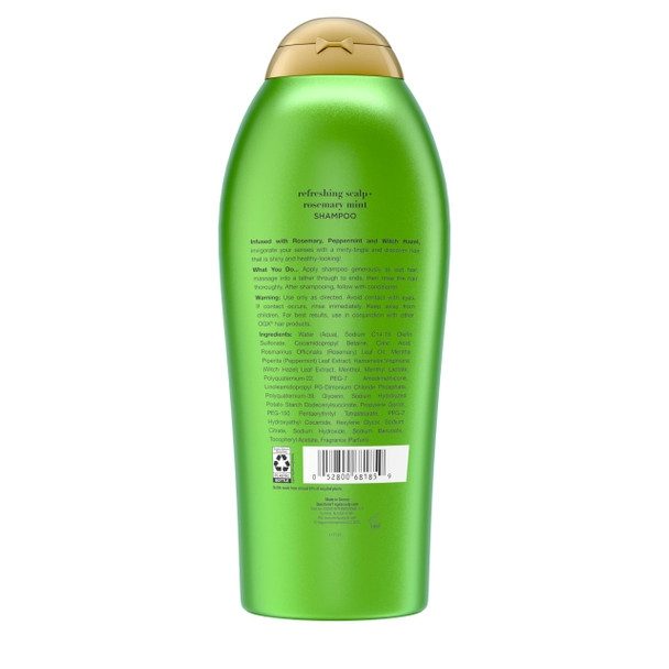 OGX Extra Strength Refreshing Scalp + Rosemary Mint Shampoo, Clarifying Shampoo for Oily Hair Helps Remove Oil & Residue to Clear Away Buildup Sulfate-Free Surfactants 25.4 fl. oz