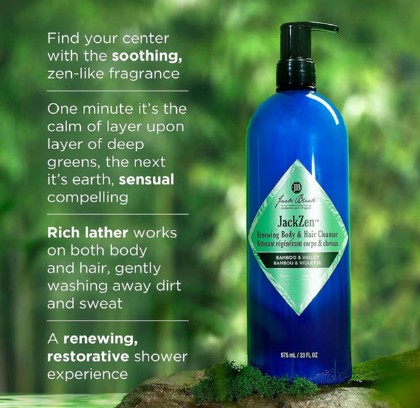 Jack Black Body & Hair Cleanser – Mens Body Wash Mens Shampoo JackZen - Bamboo & Violet