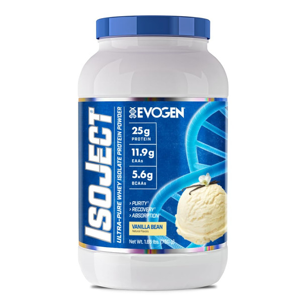 Evogen Isoject Whey Protein Isolate | Ultra-Pure Whey Protein Powder with Ignitor Enzymes, BCAAs, and EAAs | Enhanced Absorption & Recovery | Vanilla Bean | 25 Servings