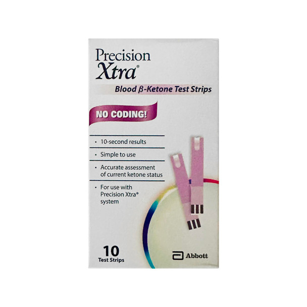 Precision Xtra Blood Ketone Test Strips 10 ea  in Box