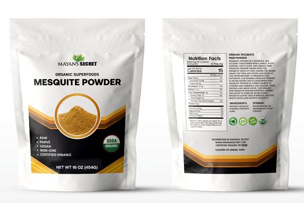 Mesquite Powder USDA Certified Non GMO Vegan Protein Superfood Natural Fiber  Perfect for Smoothies and Baking 16 Ounces