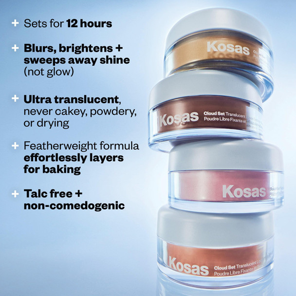 Kosas Cloud Set Loose Powder  Translucent Setting  Blurring Talc Free Face Powder in Translucent