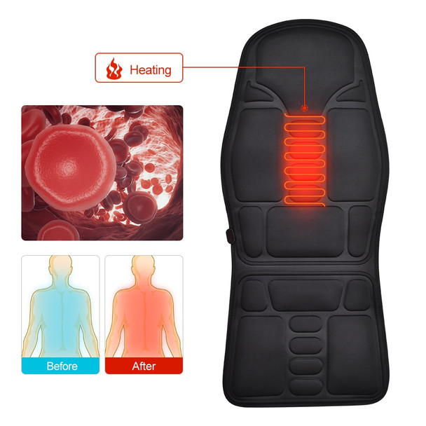 Back Massager with Heat and Vibrating,Electric Back Massagers for Car Home Office Lumbar Neck Back Pain Relief