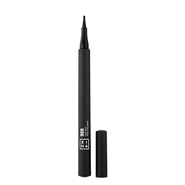 3Ina The Dot Pen Eyeliner – Black Liquid Eyeliner Pencil With Rounded Tip – Waterproof Eye Makeup – 24 Hour Wear And Non-Shine Finish - 900-0.034 Oz