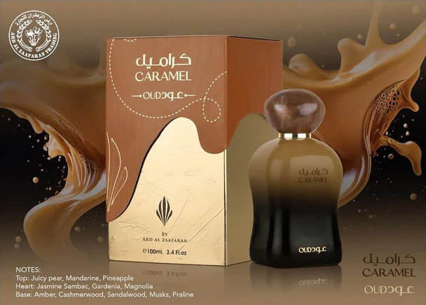 Ard Al Zaafaran. Caramel Oud Eau De Parfum Spray For Unisex 3.4 Ounce