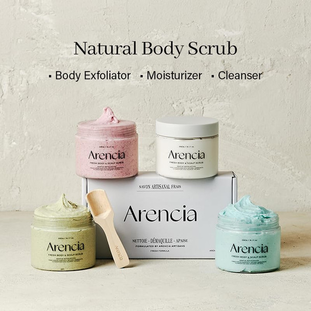 Arencia Fresh Cloud Sea Salt Body & Scalp Scrub (Pink) - Gentle Exfoliation For Softer Refreshed Skin And Scalp Korean Skin Care