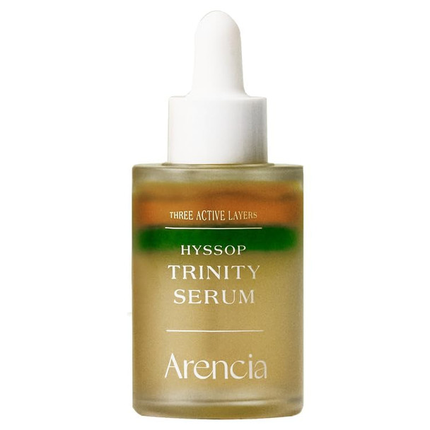 Arencia Hyssop Trinity Serum - Face Serum For Hydration Glow Long-Lasting Moisture Pore Tightening Blurring Anti-Aging - Fresh Ingredients 3 Active Layers