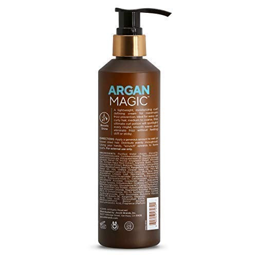 Argan Magic Defining Curl Cream & Hair Cream Oil Combo Pack - Enhances Waves & Curls Adds Definition Restores Manageability Adds Silky Glossy Shine Made In Usa Paraben (8.5 Oz / 4 Oz)
