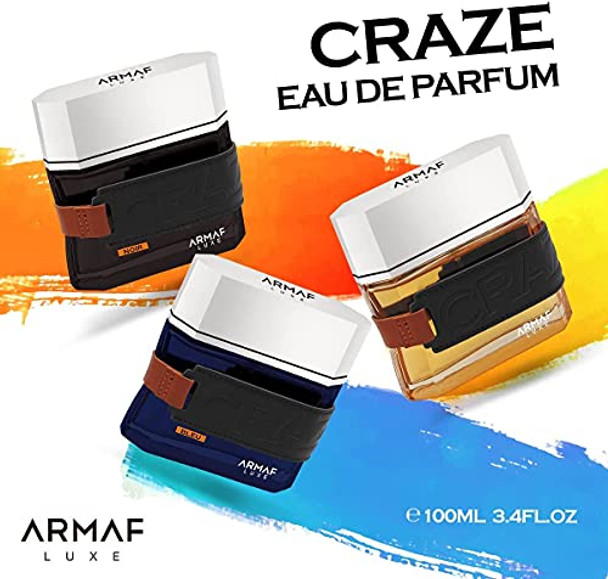 Armaf Craze Noir For Men Eau De Parfum Spray 3.4 Ounce