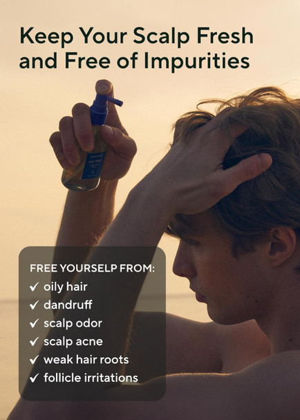 Aromatica Tea Tree Purifying Tonic Paraben Silicone Sulfate- Vegan Soothing & Cooling Tonic For Your Scalp Helps Hair Look Healthier And Nourished Natural Ingredients Only (3.38Oz)