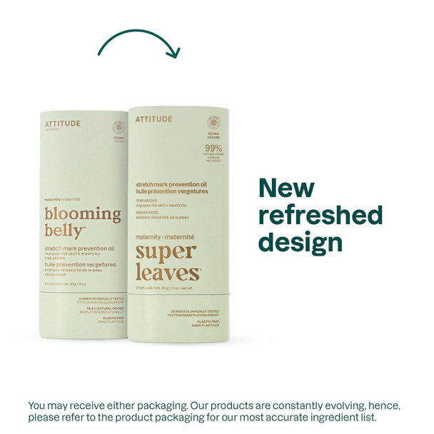 Attitude Plastic- Pregnancy Stretch Mark Prevention Oil Ewg Verified Dermatologically Tested Plant And Mineral-Based Vegan Maternity Products Pink Argan 3 Ounces