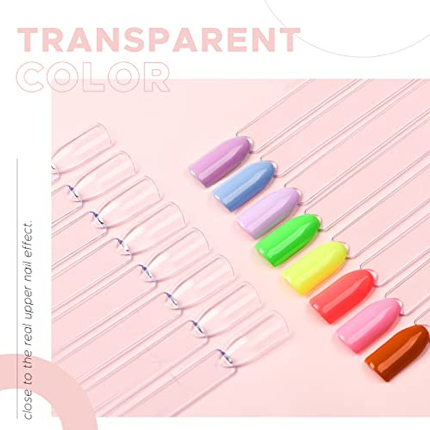 Azurebeauty 150 Pcs Clear Nail Color Sticks Fan Shape Nail Art Polish Display Tips False Nail Sample Sticks Nail Practice Color Display Transparent Polish Board