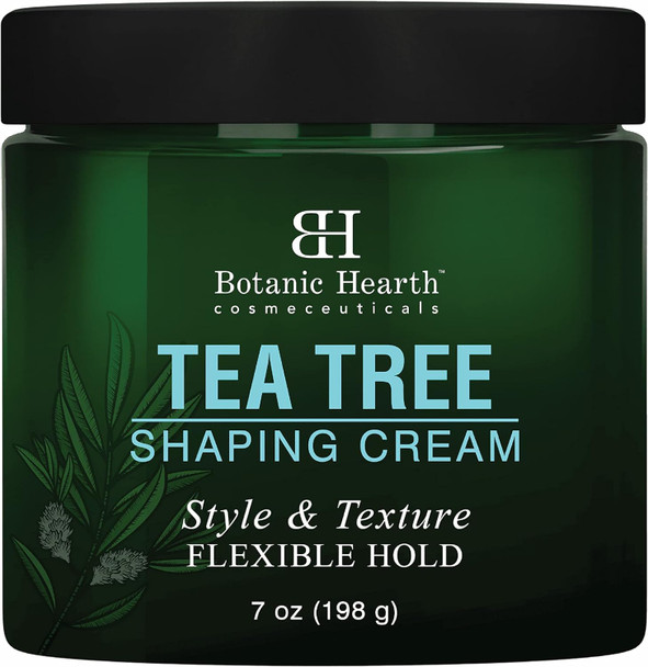 Botanic Hearth Tea Tree Shaping Cream Hair Styling Cream With Collagen & Biotin Style & Texture Strong & Flexible Hold For All Hair Types Men And Women Made In Usa 7 Oz