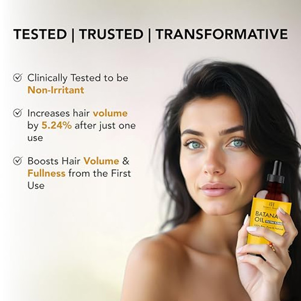 Botanic Hearth 100% Pure Batana Oil For Hair Growth- Weightless(Glass Bottle 2 Fl Oz) From Hondurashair Oil Repairs Dry Damaged Hair Strengthening Healthier Hair- Hair Tonic