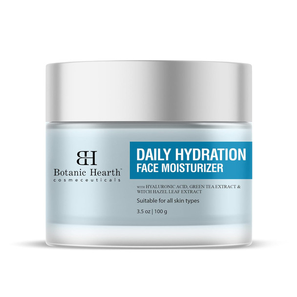 Botanic Hearth Daily Hydration Moisturizer With Hyaluronic Acid Green Tea Extract All Skin Type 3.5 Fl Oz 100 G