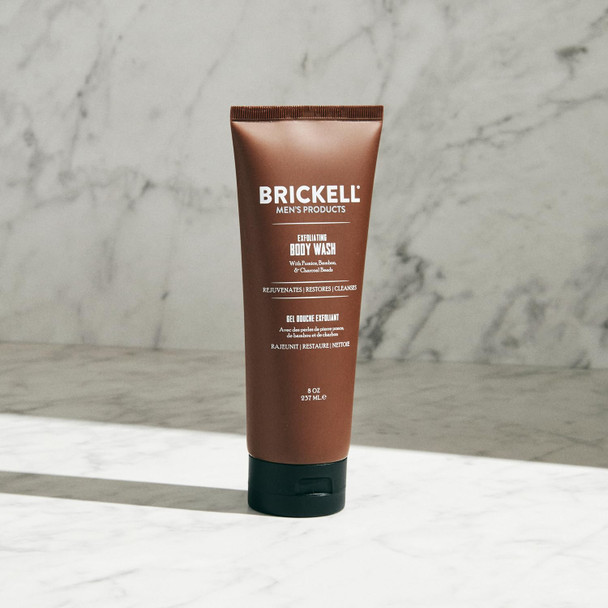 Brickell Men'S Exfoliating Body Wash Natural And Organic Body Scrub And Gel Wash To Cleanse And Reveal Fresh Clear Skin 8 Ounce Scented (Fresh Mint 8 Oz)