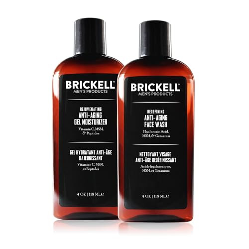 Brickell Men'S Products Enhancing Gel Anti-Aging Routine Gel Facial Cleanser And Face Moisturizer Men'S Skin Care Set