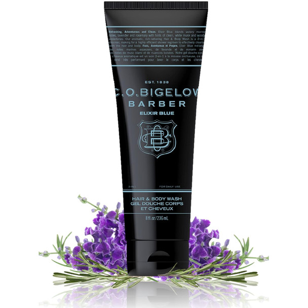 C. O. Bigelow Men'S Lavender & Rosemary Moisturizing Shampoo & Body Wash - Elixir Blue No. 1604 8 Fl Oz
