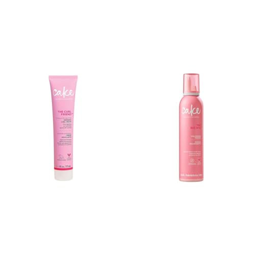 Cake Beauty Curl Friend Defining Curl Cream & Big Wig Volumizing Mousse Hair Styling 8.4Oz Bundle