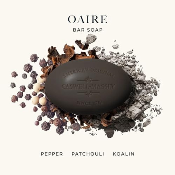 Caswell-Massey Oaire Castile Bar Soap Black Clay Men’S Body Wash Moisturizing Natural Soap For Face Hands & Bath Triple-Milled With Essential Oils Plant-Based & Cruelty- Made In Usa 5.8 Oz