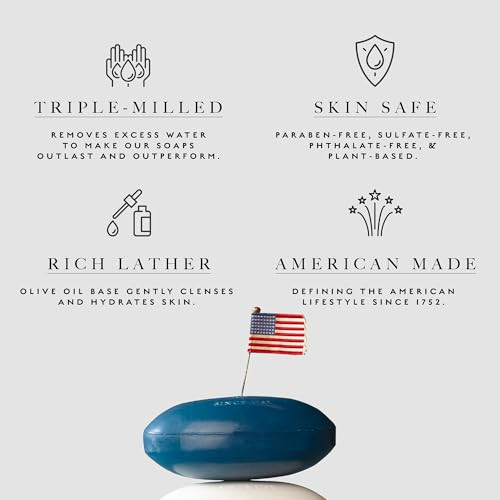 Caswell-Massey Ròs Natural Bar Soap For Men Moisturizing Body Soap Bar For All Skin Types Made With Essential Oils & Plant-Based Formula For Soft Skin Made In Usa 5.8 Oz