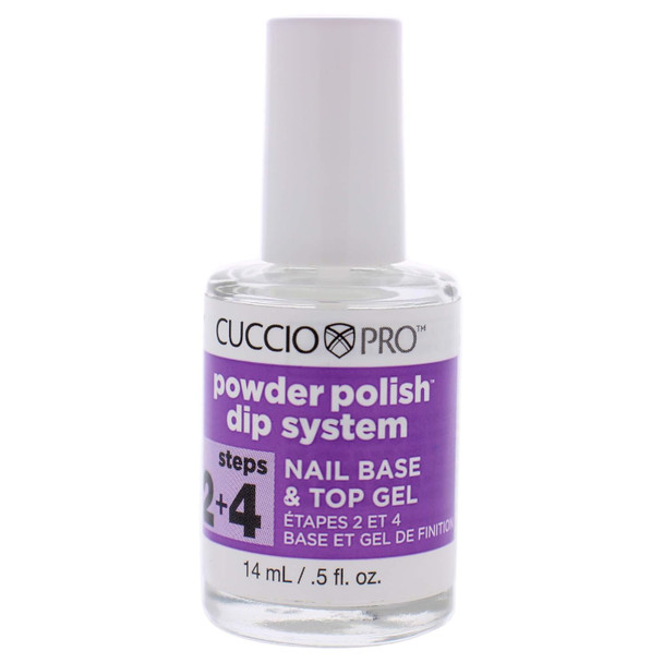 Cuccio Colour Powder Polish Dip System Step 2 And 4 - Specially Formulated Resins - Vibrant Finish With Flawless Rich Color And Durability - Nail Polish Base And Top Gel - 0.5 Oz