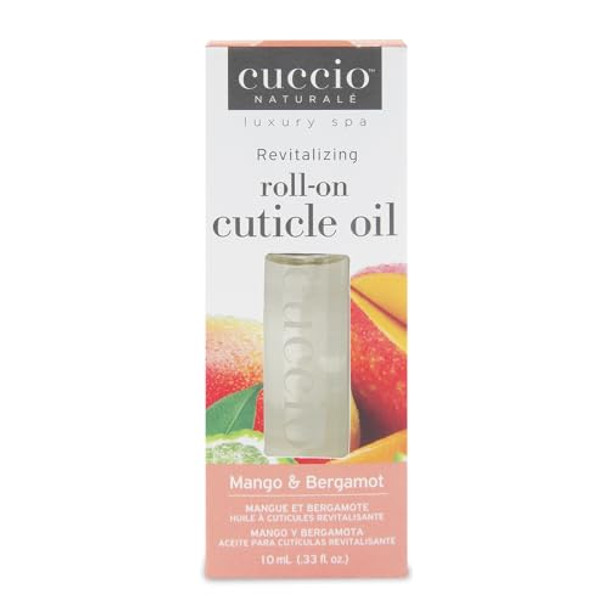 Cuccio Naturale Mango & Bergamot Roll-On Cuticle Oil – 0.33 Fl Oz – Nourishing Hydration Treatment For Dry Cuticles & Nails – Fast-Absorbing Non-Greasy Formula With Jojoba & Vitamin E