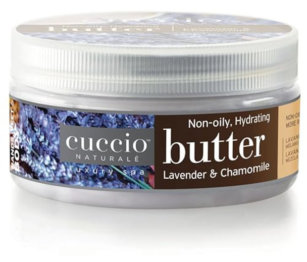 Cuccio Naturale Lavender & Chamomile Body Butter – 8 Ounce – Ultra-Hydrating Non-Oily Formula For Silky Smooth Skin – Ideal For Daily Moisturization