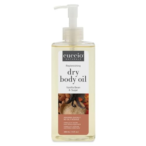 Cuccio Naturale Hydrating Dry Body Oil – Vanilla Bean & Sugar Fast‑Absorbing Non‑Greasy Moisturizer For Soft Glowing Skin 15.5 Fl Oz