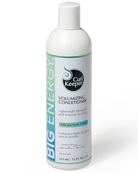 Curl Keeper Big Energy Volumizing Conditioner - Ultra-Lightweight Moisture & Volume For All Curl Types - Weightless Hair Conditioner Adds Volume & Body - Sulfate Water-Based Formula