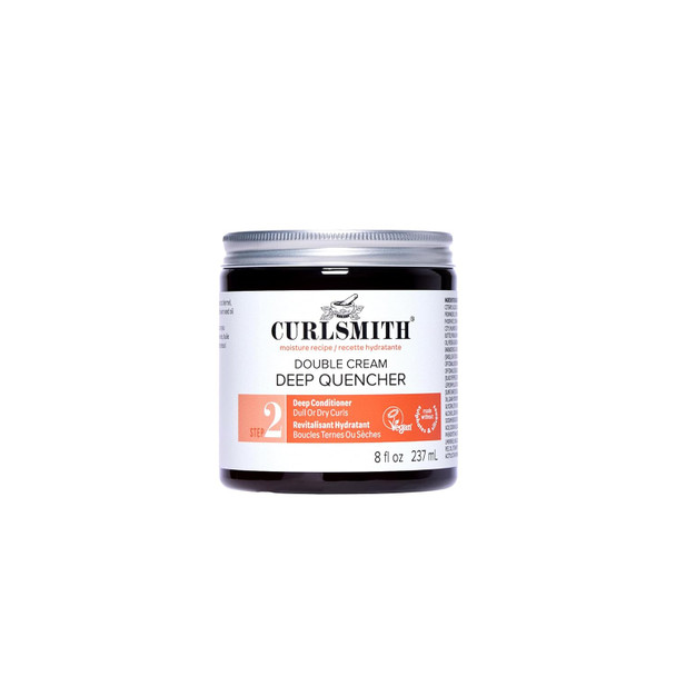 Curlsmith Double Cream Deep Quencher - Deep Conditioning Mask For Curls Hydrating And Detangling For All Curl Types Vegan & Cruelty (8 Oz)