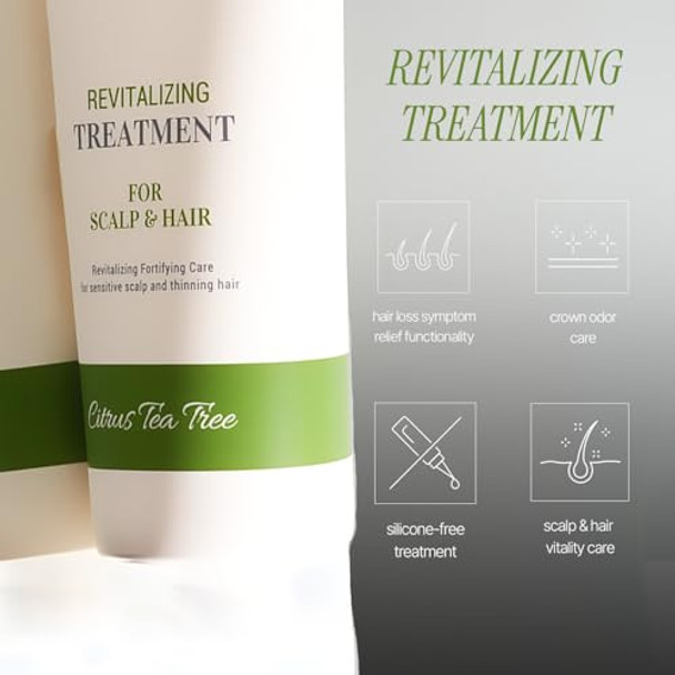 Curlyshyll Revitalizing Treatment For Scalp & Hair Silicone- Fortifying Conditioner Daily Care For Thinning Hair Citrus Tea Tree 250Ml