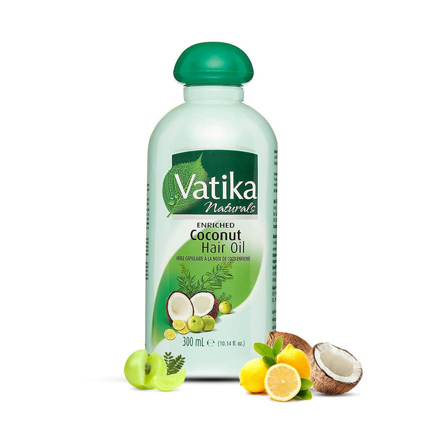 Dabur Vatika Naturals Coconut Hair Oil With Henna Amla Lemon & 5 Herbs - Nourish & Strengthen Hair & Scalp For Healthy & Radiant Hair For Kids Women & Adults - 5.07 Fl Oz (Pack Of 1)