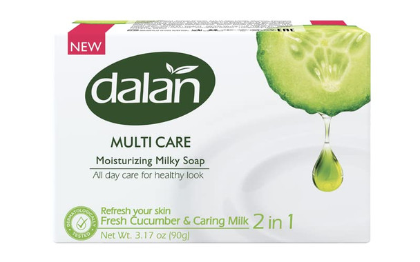 Dalan Multi Care Moisturizing Soap 2 In 1 (Fresh Cucumber & Caring Milk 6 Pack)