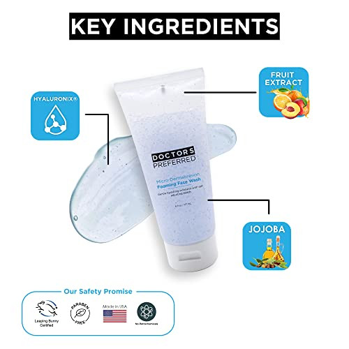 Doctors Preferred Cleanse And Gently Exfoliate Dull Skin Revealing Healthier More Radiant Skin With Doctors Preferred Micro-Dermabrasion Exfoliating Face Wash Self-Adjusting Beads Gentle Enough For Daily Use 6 Oz (2 Month Supply)