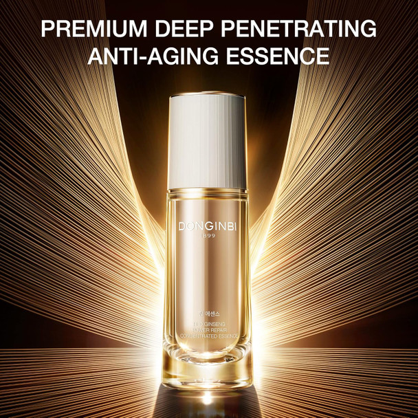 Donginbi Red Ginseng Power Repair Essential Skin Care Set - Hydrating Toner (4.4 Floz) Korean Red Ginseng Essence With Collagen (4.4 Floz) Firming Face Oil Korean Skin Care S For Women