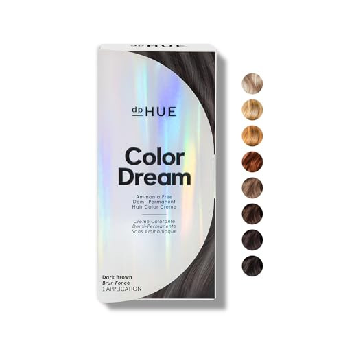 Dphue Color Dream Dark Brown - Ammonia- Demi-Permanent Hair Color - Lasts 16 Washes - Boosts Shine - Cruelty Paraben Sulfate Leaping Bunny - 4 Oz