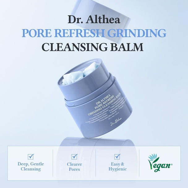 Dr.Althea Pore Refresh Grinding Cleansing Balm Pore Cleanser With Green Tea Extract Hygenic One-Step Makeup Cleansing Cream For All Skin Types Korean Vegan Skin Care 1.69 Fl Oz