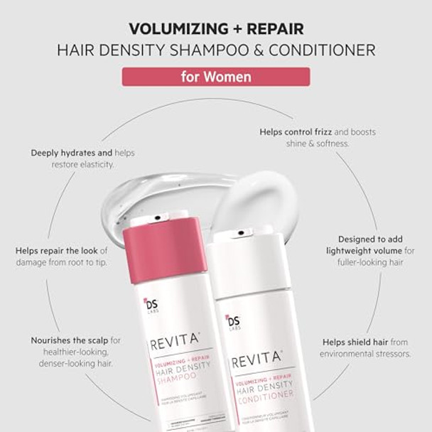 Ds Labs Revita Volumizing Shampoo & Conditioner Set For Women – For Fine Flat Thinning Hair Weightless Root Lift Supports Hair Density Sulfate- Color-Safe (205 Ml Each 2 Count)