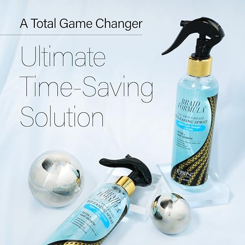 Ebin York Braid Formula Releasing Spray Quick Removal For Braids Locs & Twists No Breakage Detangles Scalp Relief Apple Cider Vinegar + Biotin For Hair Growth