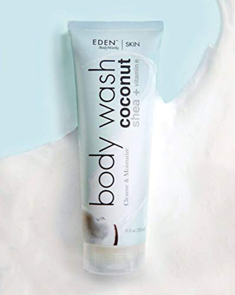 Eden Bodyworks Coconut Shea Body Wash 8 Oz Gently Cleanse Heal & Moisturize Skin - Fresh Scent