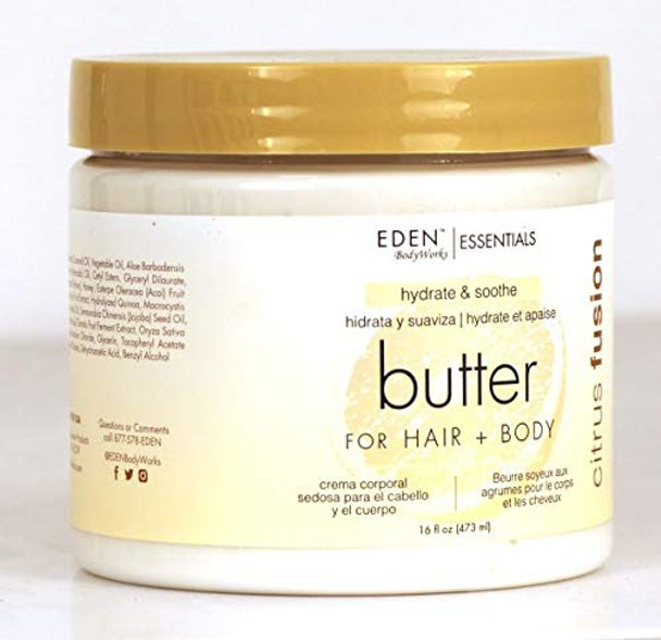 Eden Bodyworks Citrus Fusion Hair + Body Butter 16Oz (Pack Of 2)