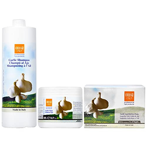 Ever Ego Italy Everegogarliccombo4 (Gralic Shmpoo 33.8Oz + Mask 16.9Oz + Anti Hair Loss Lotion 12X11Ml)