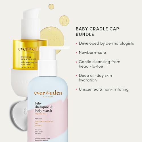 Evereden Healing Eczema Treatment 1.7 Fl Oz Baby Cradle Cap Care: Clean & Vegan Shampoo Body Wash Protecting Oil For Borns Fragrance Eczema Cream For Babies- Great For The Whole Family