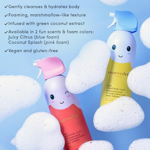 Evereden Multi-Vitamin Kids Body Wash Cool Peach: Gentle Body Wash Sensitive Skin Nourishment & Hydration Formula Clean Non-Toxic For Kids 8.5 Fl Oz.