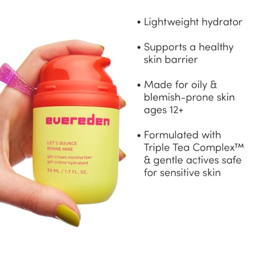 Evereden Let'S Bounce Gel-Cream Kids Face Moisturizer Cute Terry Headband Clean & Vegan Pre Teen Face Moisturizer - Light Non-Greasy Hydration For Oily & Pimple-Prone Skin - Redness-Calming