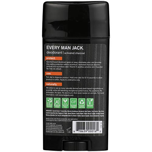 Everyman Jack Deodorant Activated Charcoal Tea Tree 2.7 Ounce